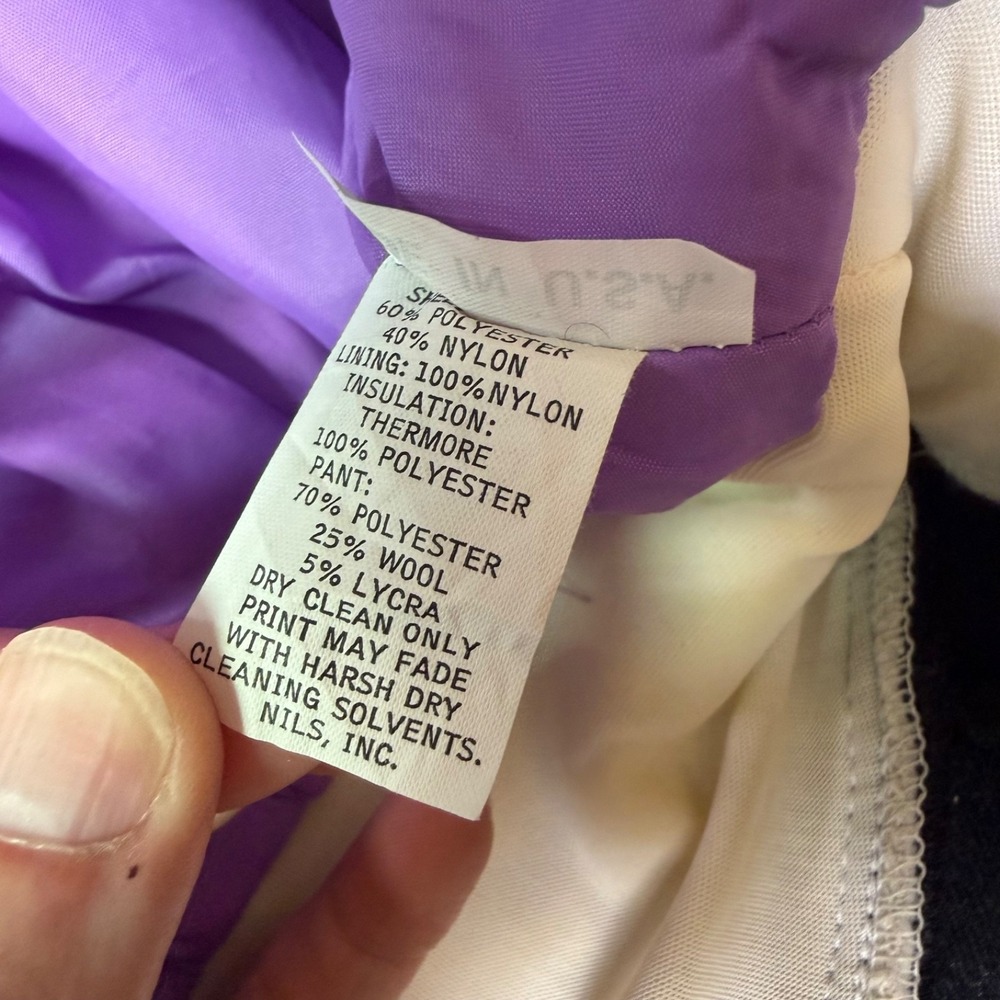 VTG NILS Skiwear One Piece Snowsuit Jumpsuit Iridescent Purple | Size XS - Picture 6 of 16